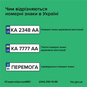 Які існують типи номерних знаків в Україні та чим вони відрізняються